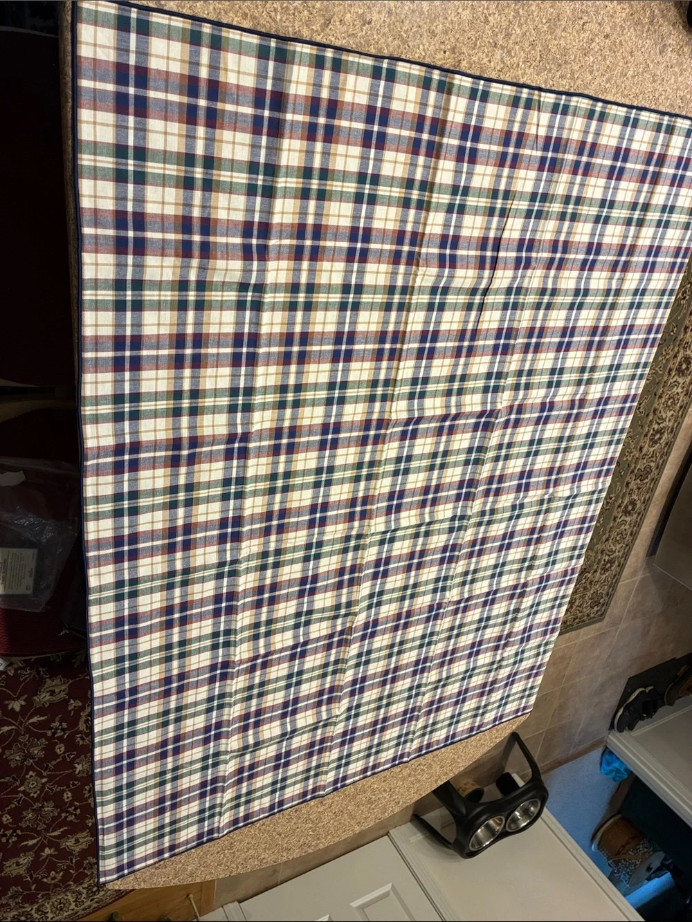 Longaberger Woven Traditions Plaid Fabric Square SMELLS MUSTY